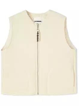 Jil Sander жилет на молнии, белый