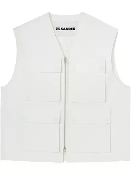 Jil Sander жилет на молнии, белый