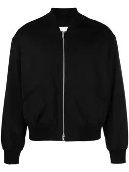 Jil Sander zip-up wool bomber jacket, черный
