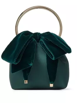 Jimmy Choo атласная сумка Bon Bon с бантом, зеленый
