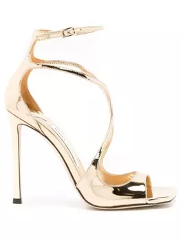 Jimmy Choo Azia 110mm metallic sandals, золотистый