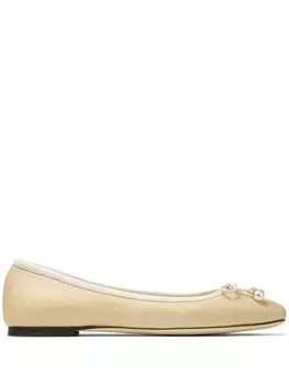 Jimmy Choo балетки Elme с бантами, нейтральный цвет