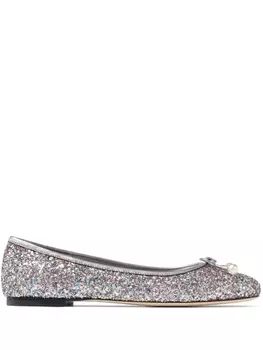Jimmy Choo балетки Elme с блестками, серебристый