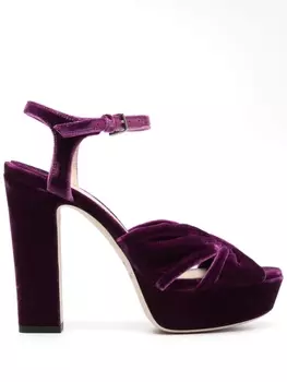 Jimmy Choo бархатные туфли Heloise 120, фиолетовый