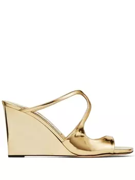 Jimmy Choo босоножки Anise 85 на танкетке, золотистый