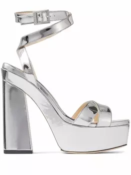 Jimmy Choo босоножки Gaia 140, серебристый