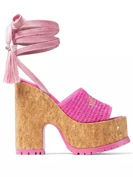Jimmy Choo босоножки Gal 130 на танкетке, розовый