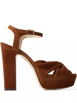 Jimmy Choo босоножки Heloise 120 на платформе, нейтральный цвет