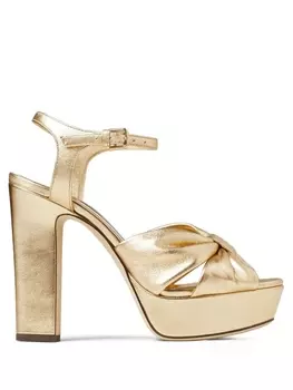 Jimmy Choo босоножки Heloise 120 с эффектом металлик, золотистый