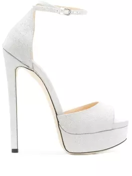 Jimmy Choo босоножки Max 150 с блестками, металлик