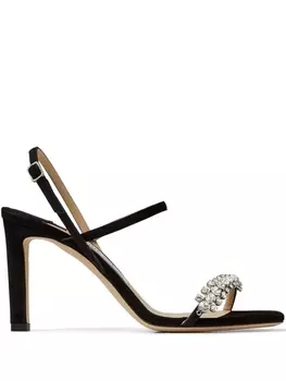Jimmy Choo босоножки Meira 85 с кристаллами, черный