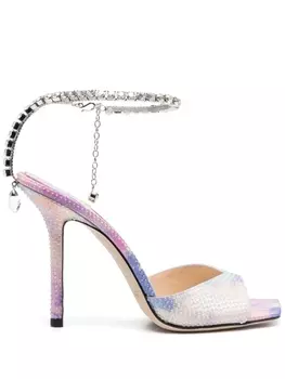 Jimmy Choo босоножки на шпильке с кристаллами, розовый