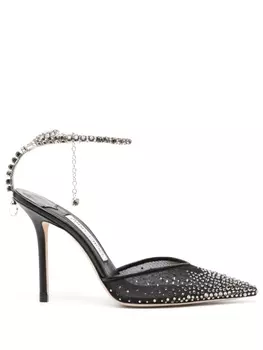 Jimmy Choo босоножки Saeda 100 с кристаллами, черный