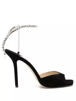 Jimmy Choo босоножки Saeda 100 с кристаллами, черный