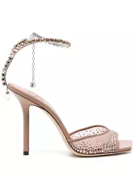 Jimmy Choo босоножки Saeda 100 с кристаллами, розовый