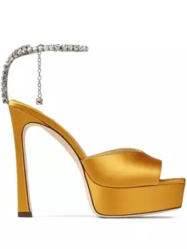 Jimmy Choo босоножки Saeda 125 с кристаллами, желтый