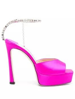 Jimmy Choo босоножки Saeda 125 с кристаллами, розовый