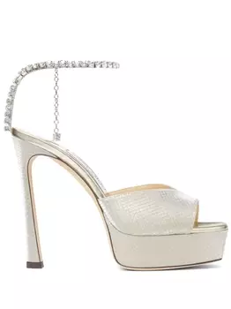 Jimmy Choo босоножки Saeda с кристаллами, золотистый