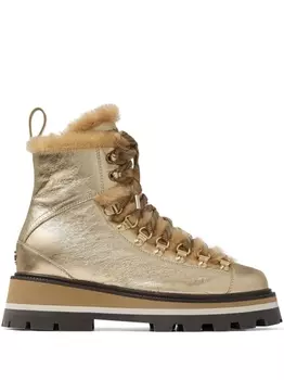 Jimmy Choo ботинки Chike с подкладкой из овчины, золотистый