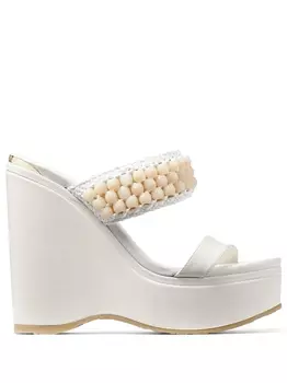 Jimmy Choo декорированные босоножки Amoure, белый