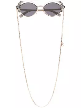 Jimmy Choo Eyewear декорированные солнцезащитные очки с двойной оправой, черный
