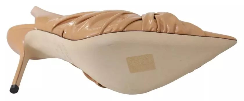 Jimmy Choo Элегантные женские кожаные туфли с острым носком, бежевый