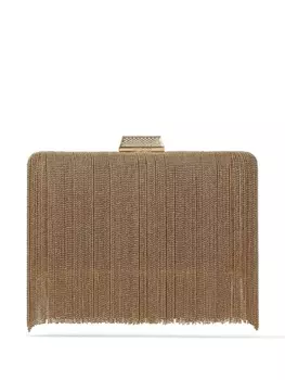 Jimmy Choo клатч Clemmie с бахромой, золотистый
