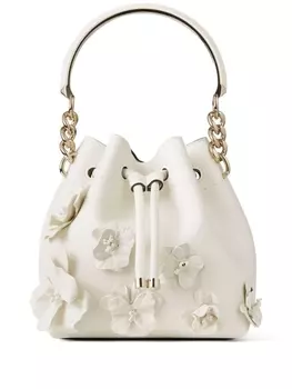Jimmy Choo маленькая сумка-ведро Bon Bon, нейтральный цвет