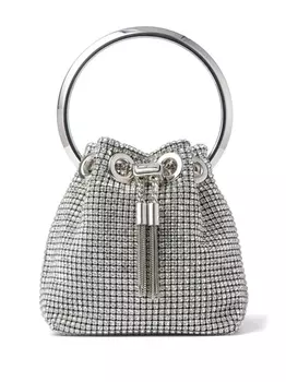 Мини-сумка Bon Bon Jimmy Choo с кристаллами, серебристый