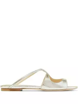 Jimmy Choo мюли Anise с эффектом металлик, золотистый