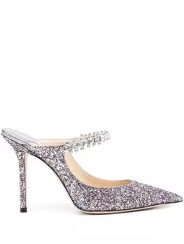 Jimmy Choo мюли Bing 100 с блестками, розовый