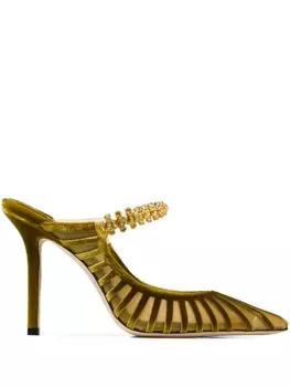 Jimmy Choo мюли Bing 100 с кристаллами, желтый