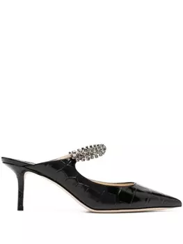 Jimmy Choo мюли Bing 65 с тиснением под крокодила, черный