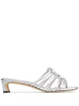 Jimmy Choo мюли Carmel 35 с эффектом металлик, серебристый