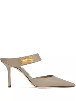 Jimmy Choo мюли Nell 85 с заостренным носком, нейтральный цвет