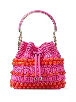 Jimmy Choo плетеная сумка-ведро Bon Bon, розовый