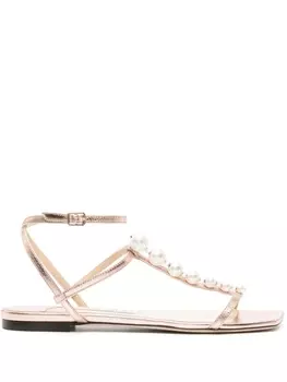 Jimmy Choo сандалии Amari с искусственным жемчугом, розовый