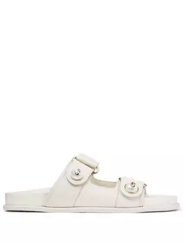 Jimmy Choo сандалии Fayence с искусственным жемчугом, белый