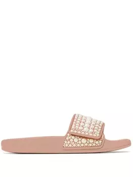 Jimmy Choo шлепанцы Fitz с искусственным жемчугом, розовый