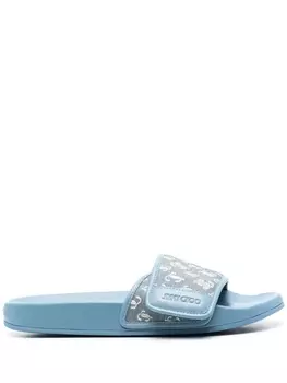 Jimmy Choo шлепанцы Fitz с монограммой, синий