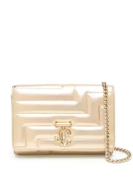 Стеганый клатч Jimmy Choo с эффектом металлик, золотистый