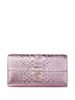 Jimmy Choo сумка Avenue на цепочке с тиснением под кожу змеи, розовый