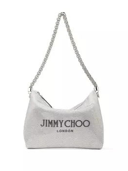 Jimmy Choo сумка на плечо Callie с кристаллами, серебристый