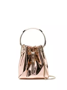 Jimmy Choo сумка-ведро Bon Bon с зеркальным эффектом, розовый