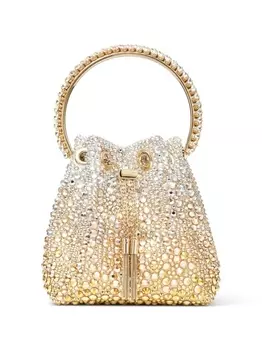 Jimmy Choo сумка-ведро Bon Bon с кристаллами, золотистый