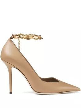 Jimmy Choo туфли Diamond Talura 100, нейтральный цвет