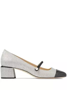 Jimmy Choo туфли Elisa 45 с блестками, серебристый