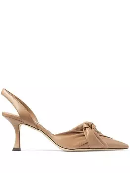Jimmy Choo туфли Hedera 70 с узлом, нейтральный цвет