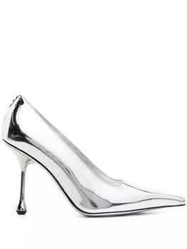 Jimmy Choo туфли Ixia 95 с эффектом металлик, серебристый