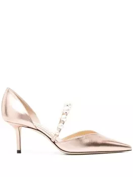 Jimmy Choo туфли-лодочки Aurelie 65 с эффектом металлик, розовый